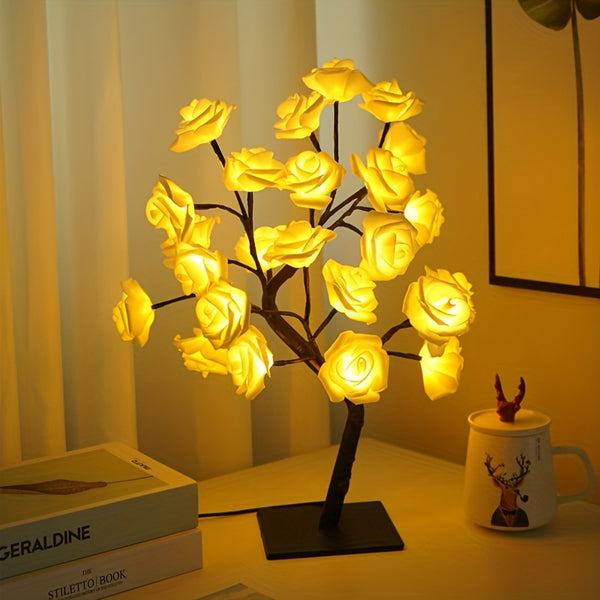 Rose tree LED night light - Alimentata USB, perfetta per decorazioni