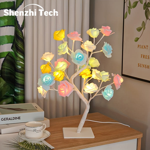 Rose tree LED night light - Alimentata USB, perfetta per decorazioni