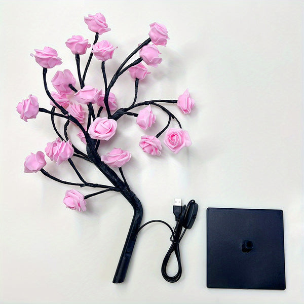Rose tree LED night light - Alimentata USB, perfetta per decorazioni