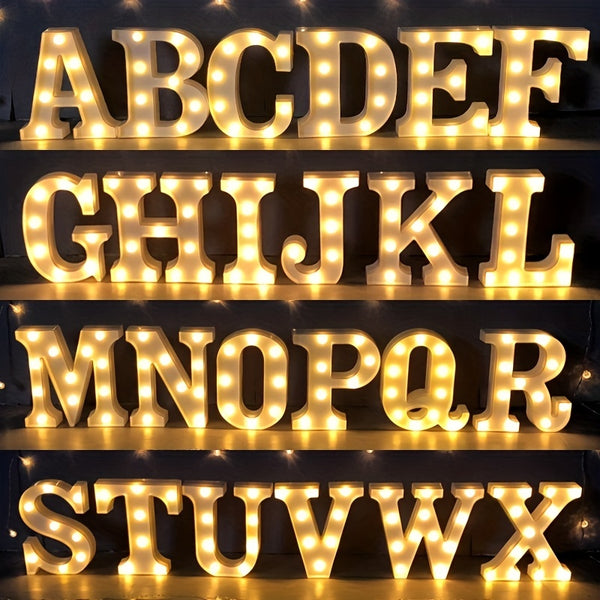 Alphabet LED light - battery-operated, versatile decor lamp