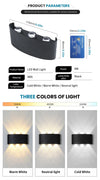 LED wall light - modern indoor/outdoor, up/down, 2W-10W