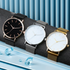 LEDmePLAY Celeste - Orologio al quarzo ultra-sottile da uomo – Semplice & elegante con cinturino in maglia di acciaio inossidabile