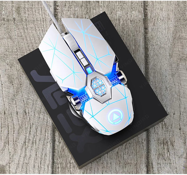 Gaming mouse wired - silent, ergonomic, RGB LED backlit, 3200dpi