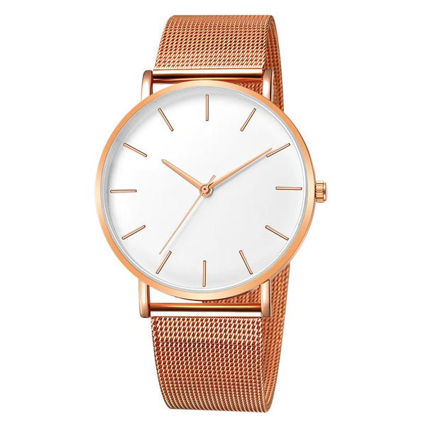 LEDmePLAY Celeste - Orologio al quarzo ultra-sottile da uomo – Semplice & elegante con cinturino in maglia di acciaio inossidabile