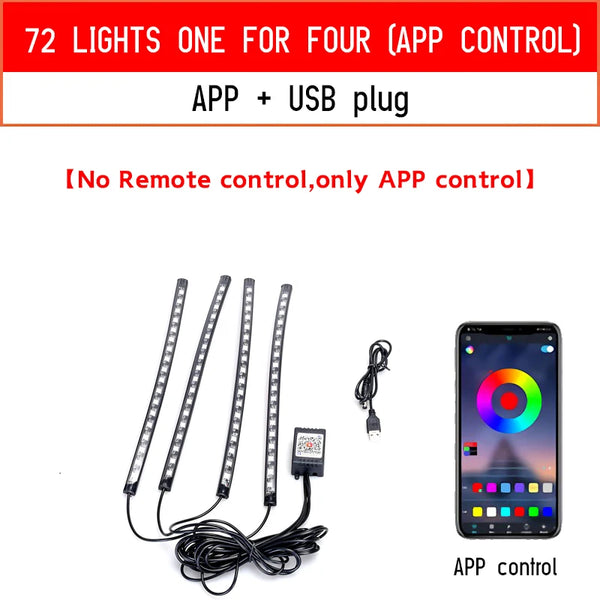 RGB LED luce per auto - sincronizzazione USB con musica