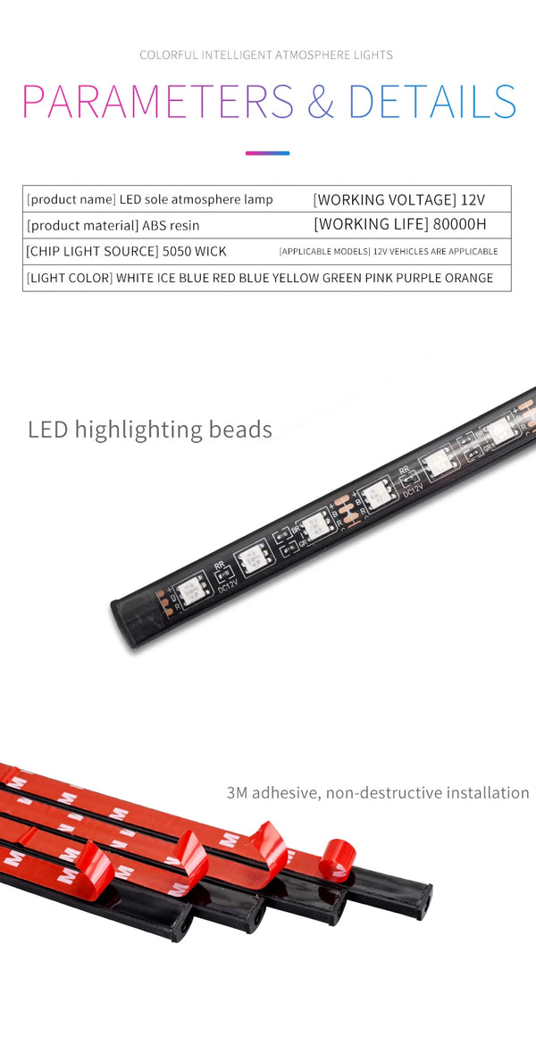 RGB LED luce per auto - sincronizzazione USB con musica