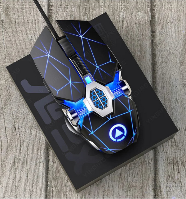 Gaming mouse wired - silent, ergonomic, RGB LED backlit, 3200dpi