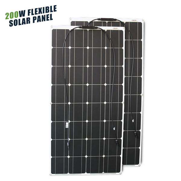 ASUNERGE 100–600 W Pannello Solare Monocristallino Flessibile – Impermeabile, Potenza Pieghevole per Camper & Barca