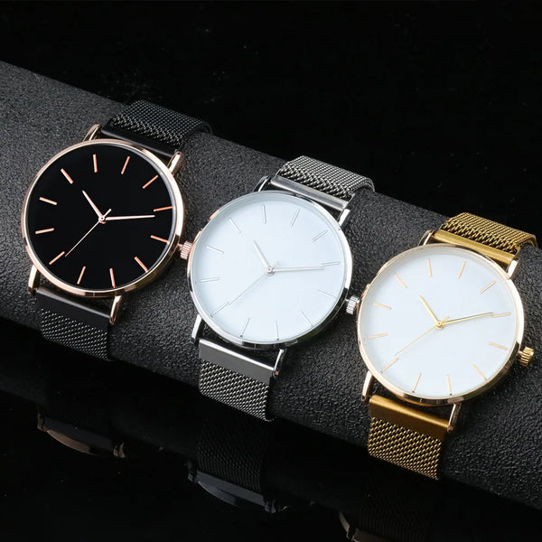 LEDmePLAY Celeste - Orologio al quarzo ultra-sottile da uomo – Semplice & elegante con cinturino in maglia di acciaio inossidabile