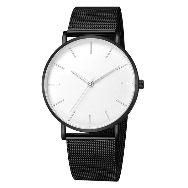 LEDmePLAY Celeste - Orologio al quarzo ultra-sottile da uomo – Semplice & elegante con cinturino in maglia di acciaio inossidabile
