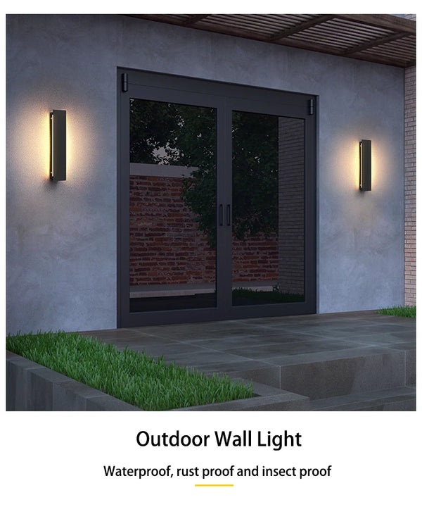 LED lámpara de pared exterior, impermeable, lámpara de jardín IP65