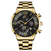 LEDmePLAY Leo - Orologio da uomo di lusso per affari – Orologio da polso al quarzo in acciaio inossidabile con cinturino in pelle & lancette luminose