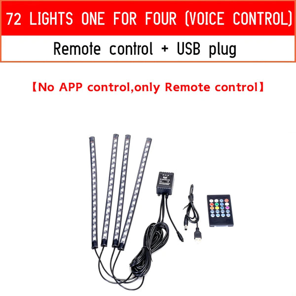 RGB LED luce per auto - sincronizzazione USB con musica