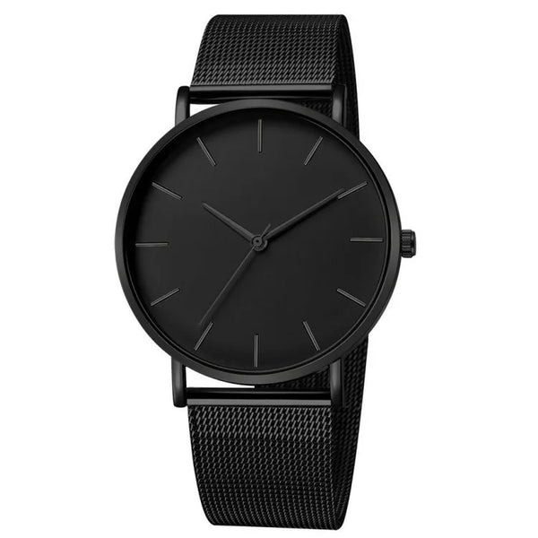 LEDmePLAY Celeste - Orologio al quarzo ultra-sottile da uomo – Semplice & elegante con cinturino in maglia di acciaio inossidabile