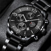 LEDmePLAY Leo - Orologio da uomo di lusso per affari – Orologio da polso al quarzo in acciaio inossidabile con cinturino in pelle & lancette luminose