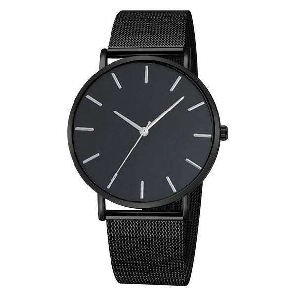 LEDmePLAY Celeste - Orologio al quarzo ultra-sottile da uomo – Semplice & elegante con cinturino in maglia di acciaio inossidabile