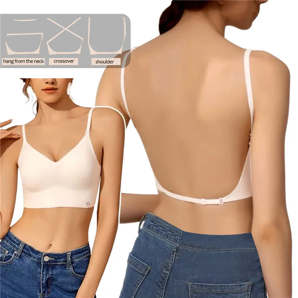 Seamless s-back reggiseno push-up – Coppa triangolare in polimero sottile invisibile
