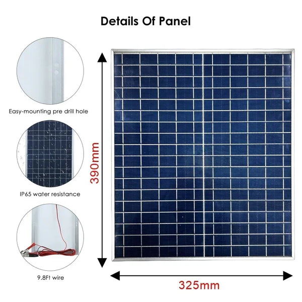 500 W/1000 W Kit Solare Completo 12 V Policristallino – Portatile, Soluzione di Alimentazione Ricaricabile