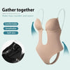 Backless medium-control plunge bodysuit – Spalline trasparenti & corsetto modellante push-up