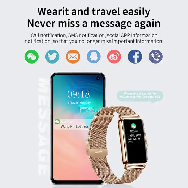 Smartwatch for women - LIGE, full touch, waterproof, fitness tracker