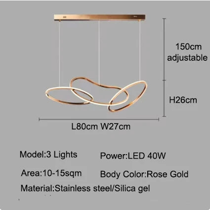 Gold pendant chandelier - modern dining room lighting