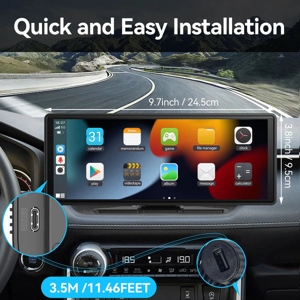 AutoSync – Universal portable wireless CarPlay & Android auto touchscreen