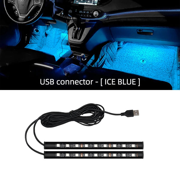 LED luce per piedi auto - USB, atmosfera neon