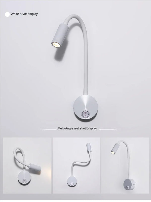 LED applique a collo di cigno - lampada da lettura regolabile