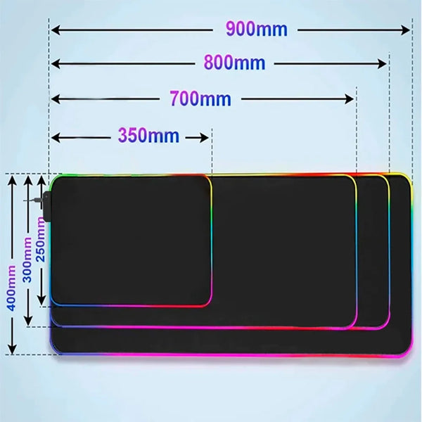 Tapis de souris gaming RGB - grand, éclairé par LED pour les joueurs