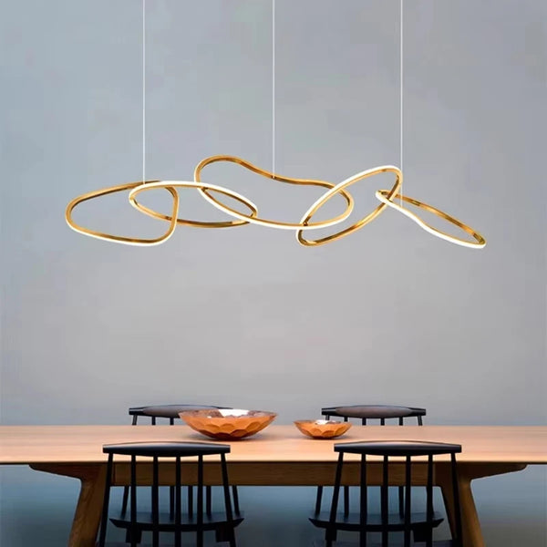 Gold pendant chandelier - modern dining room lighting