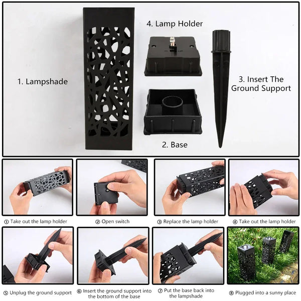 Solar garden light: waterproof, super bright LED pathway lamp