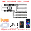 RGB Fiber-optic car interior ambient lighting kit – App & sound-sync control