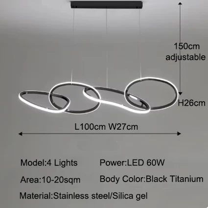 Gold pendant chandelier - modern dining room lighting