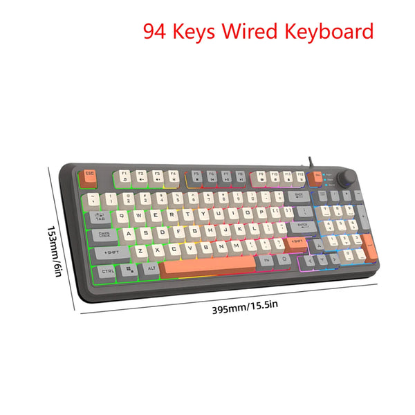 RGB gaming keyboard and mouse kit, wired/wireless, backlit