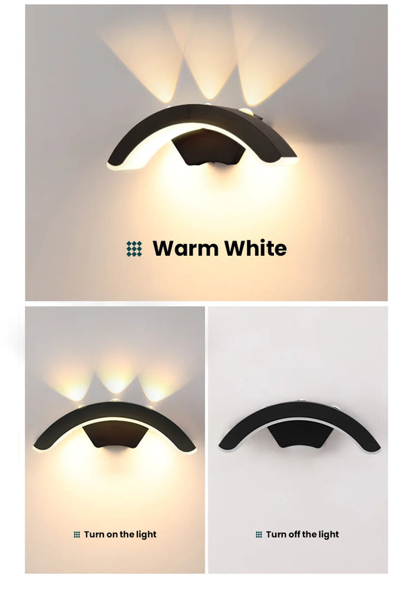 Waterproof outdoor wall light for garden, IP66 LED sconce