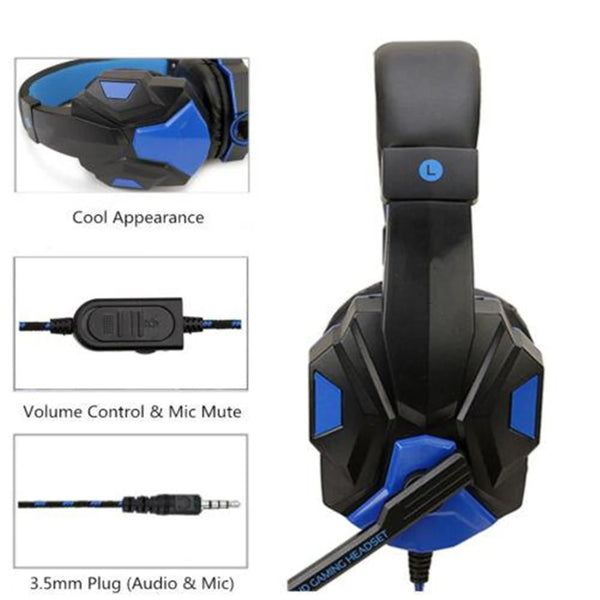 Auriculares para juegos para PS4/PS5/Xbox/PC - cancelación de ruido, 120° ajustables