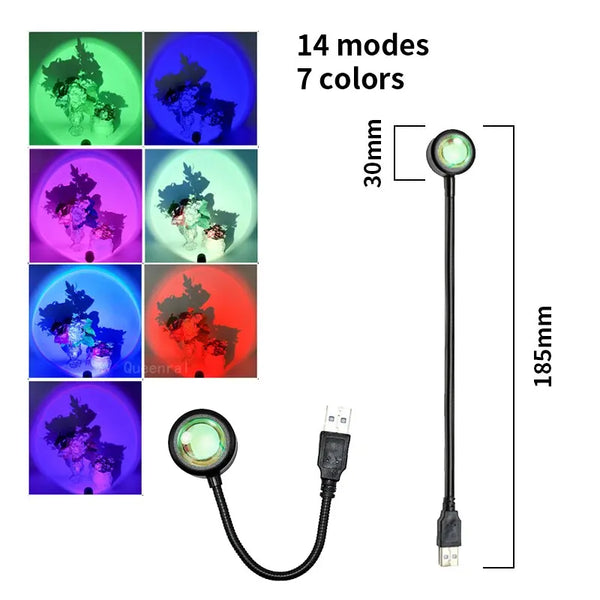 Sunset lamp RGB LED - parfaite pour les fêtes et la photographie
