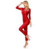 Shimmery high-neck long-sleeve bodysuit jumpsuit