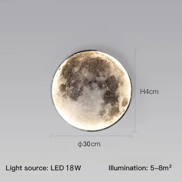 LED moon wall lamp for bedroom and living room decor