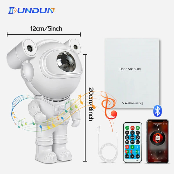 LED kids projector night light: astronaut galaxy design