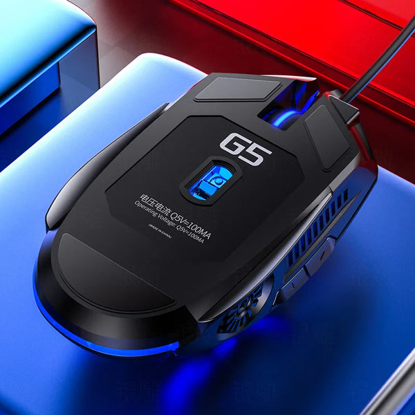 Gaming mouse wired - RGB, silent, 6-button, 3200 DPI