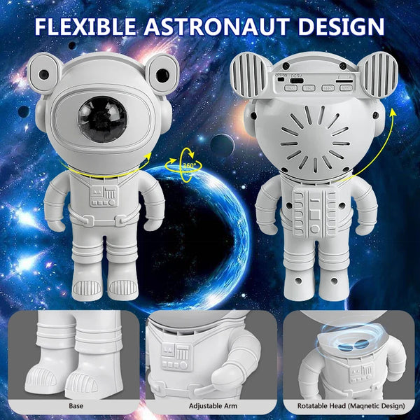 LED kids projector night light: astronaut galaxy design