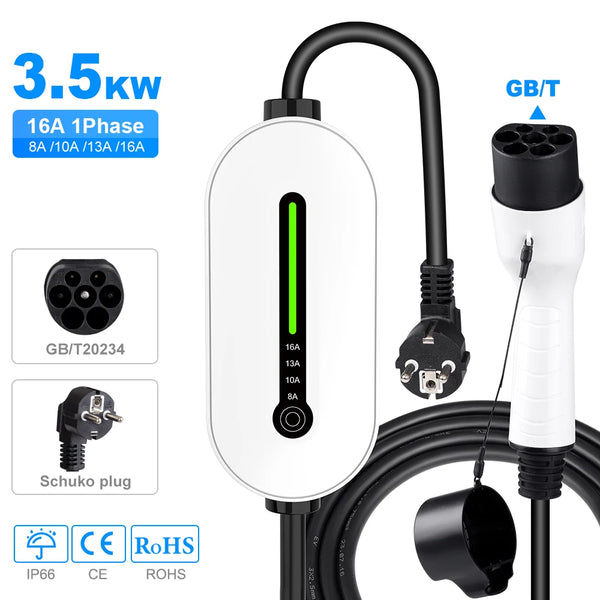 Chargeur EV Portable IPENGEN 3,5 kW – Type 2/GB T, 16 A, IP66