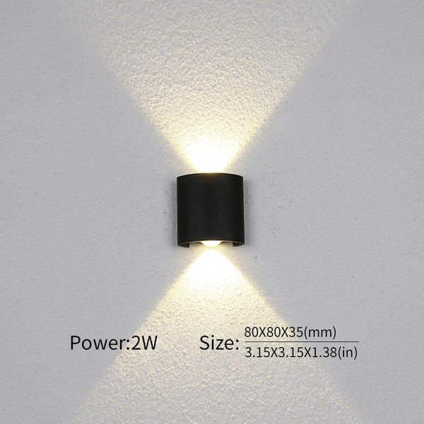 LED wall light - modern indoor/outdoor, up/down, 2W-10W