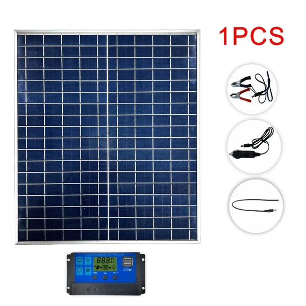 500 W/1000 W Kit Solare Completo 12 V Policristallino – Portatile, Soluzione di Alimentazione Ricaricabile