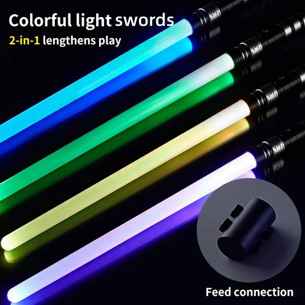 Spada laser giocattolo - 2 in 1, LED a 7 colori, spada luminosa di 75cm