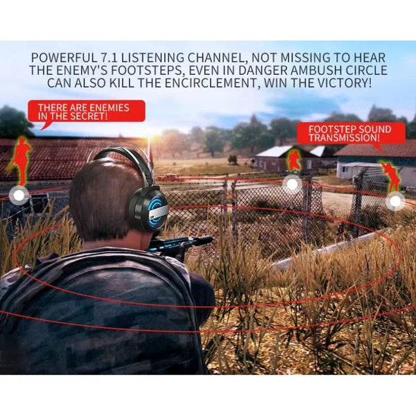 Gaming headset RGB met HD-microfoon voor Xbox, PS5, PC