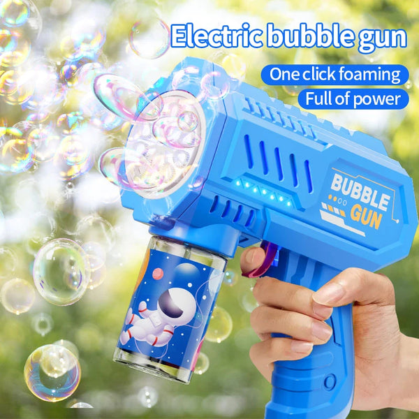 LED bubble gun for kids: portable, automatic launcher