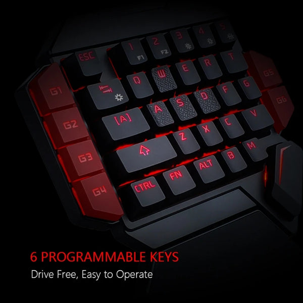 RGB gaming keyboard - ergonomic, USB wired, 35-key