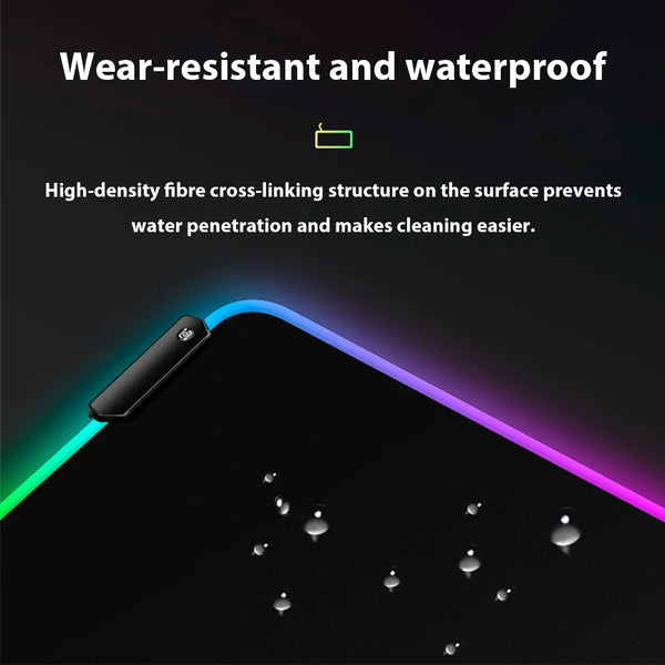 Tapis de souris gaming RGB - grand, éclairé par LED pour les joueurs